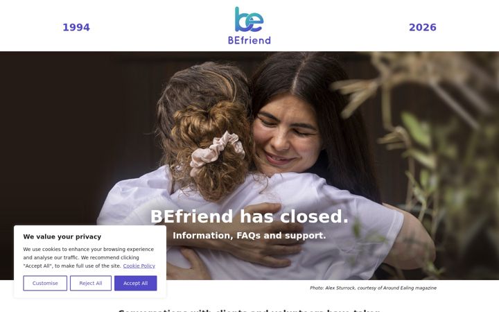 Screenshot of befriend.london