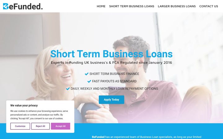 Screenshot of befunded.co.uk