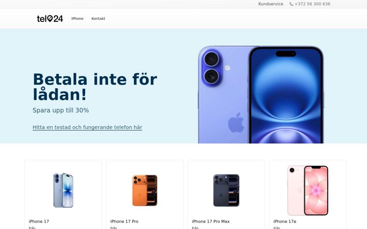 Screenshot of begagnadiphone.se