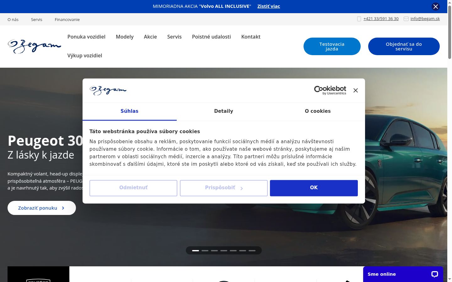 Snímka obrazovky banera súhlasu zobrazeného pred akoukoľvek interakciou