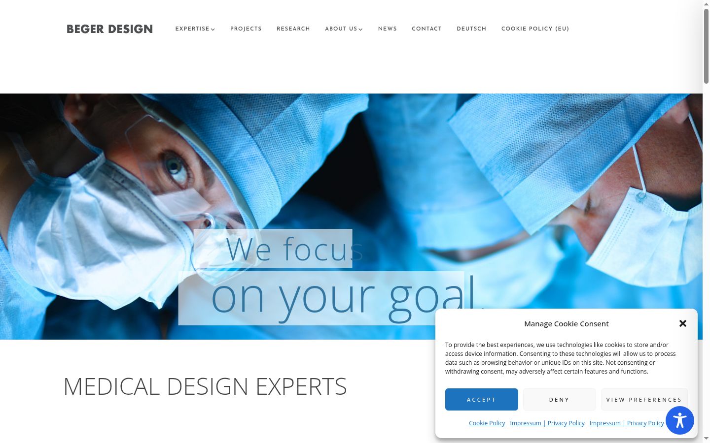Screenshot of the consent banner shown before any interaction