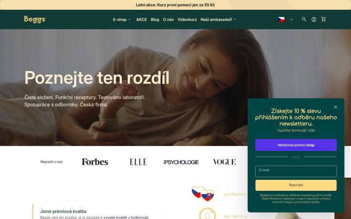 Screenshot van beggs.cz