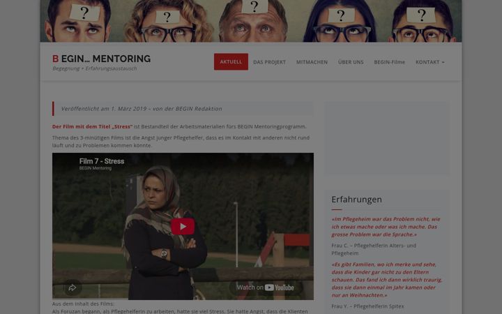 Skærmbillede af begin-mentoring.ch