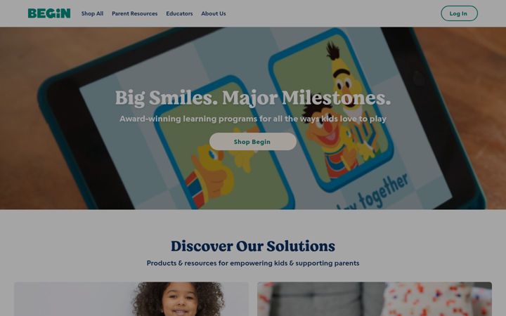Screenshot of beginlearning.com