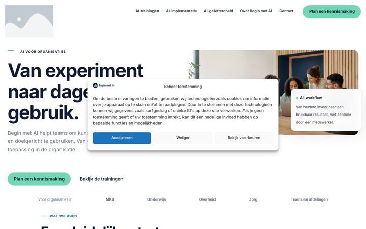 Screenshot of beginmetai.nl