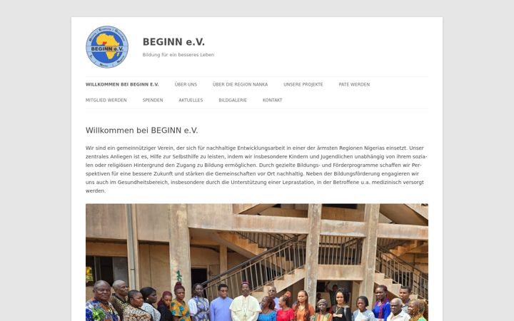 Screenshot of beginn-ev.de
