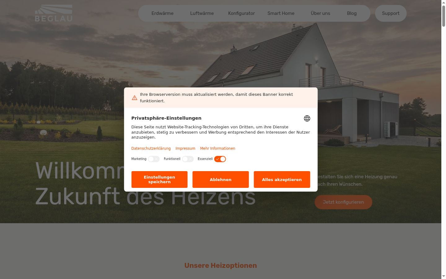 Screenshot tal-banner tal-kunsens muri qabel kwalunkwe interazzjoni