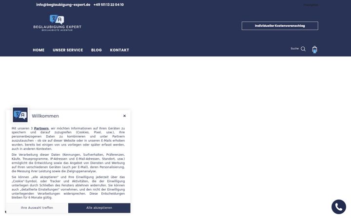 Screenshot of beglaubigung-expert.de