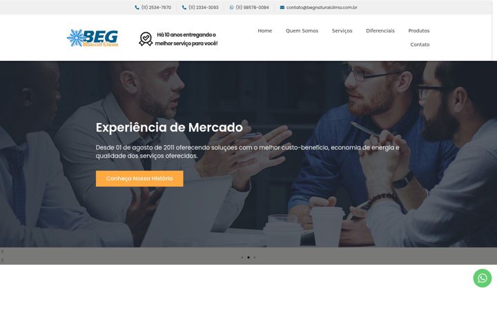 Screenshot of begnaturalclima.com.br