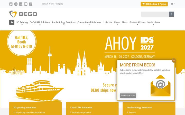 Screenshot of bego.com