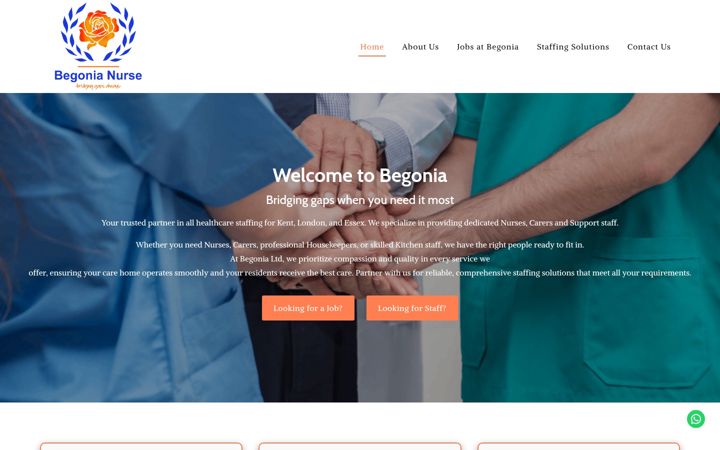 Screenshot of begonianurse.co.uk