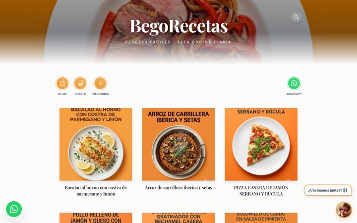 Screenshot of begorecetas.com