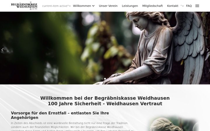 Screenshot of begraebniskasse-weidhausen.de