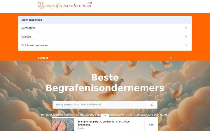 Skjermbilde av begrafenisondernemer.net