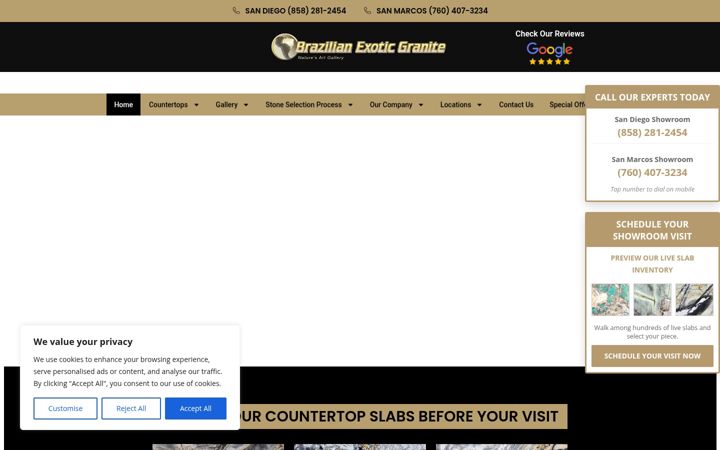 Screenshot of begranite.com