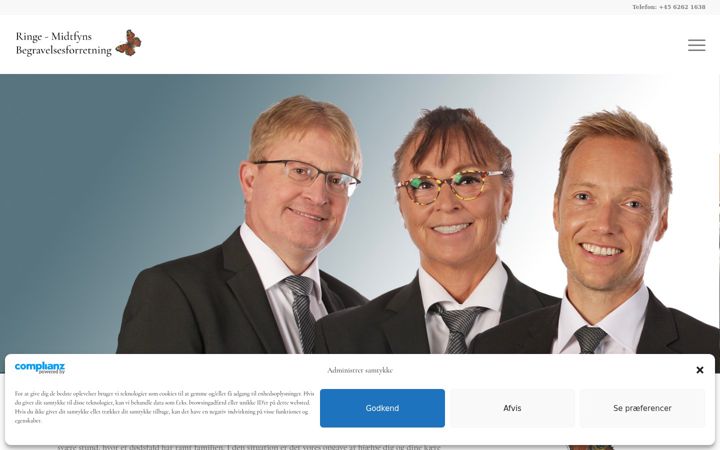 Snímek obrazovky begravelseringe.dk