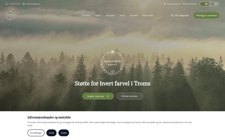 Screenshot of begravelseshjelpa.no