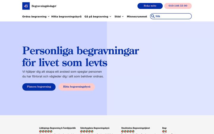 Screenshot of begravningsbolaget.se