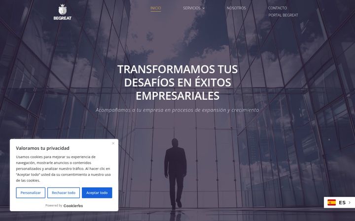 Kuvakaappaus sivustosta begreatconsulting.es