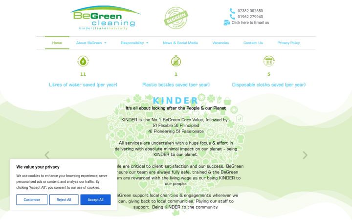 Screenshot von begreencleaning.co.uk