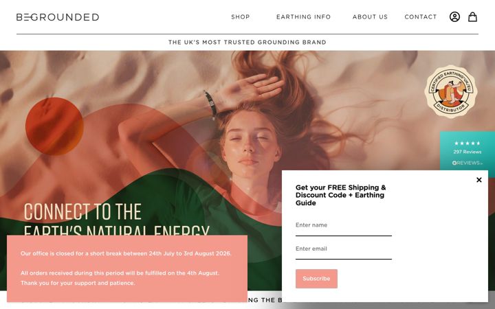 Screenshot von begrounded.co.uk