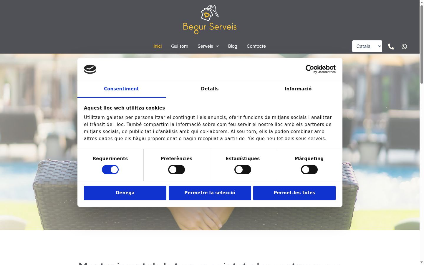 Sutikimo reklamjuostės, rodytos prieš bet kokią sąveiką, ekrano kopija