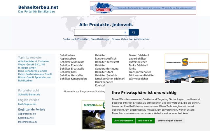 Screenshot of behaelterbau.net