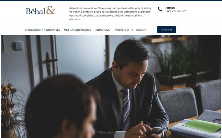 Screenshot of behalpartners.cz