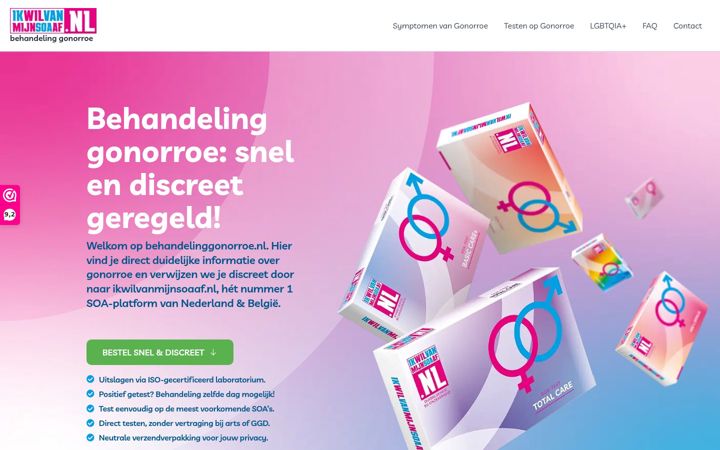 Screenshot of behandelinggonorroe.nl