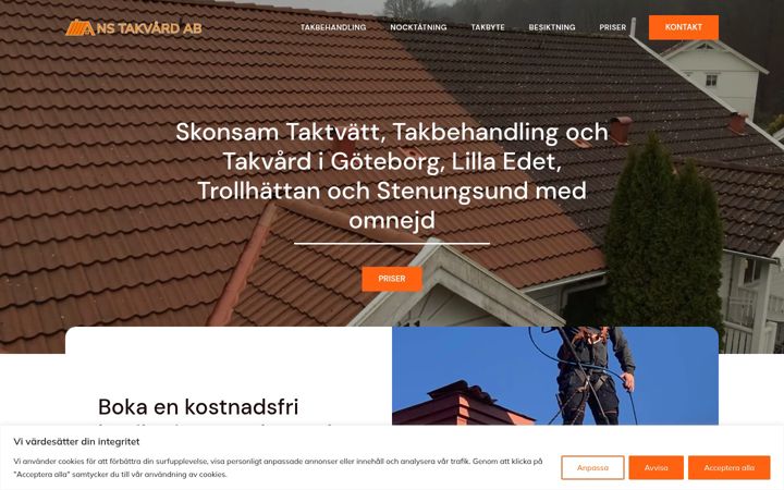 Screenshot of behandlatak.se
