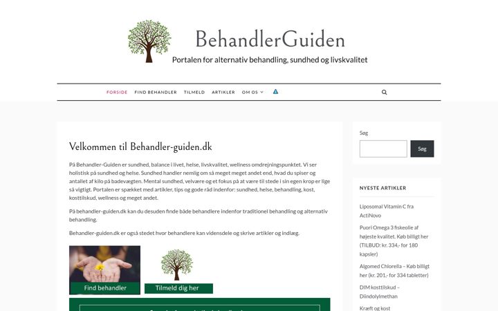 Screenshot of behandler-guiden.dk