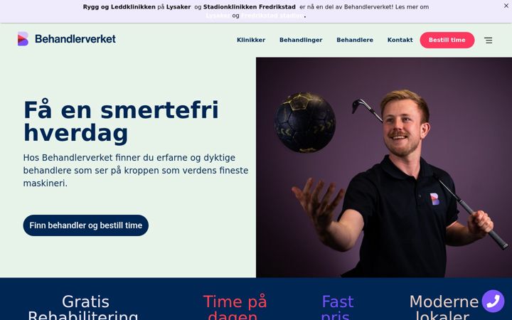 Screenshot of behandlerverket.no