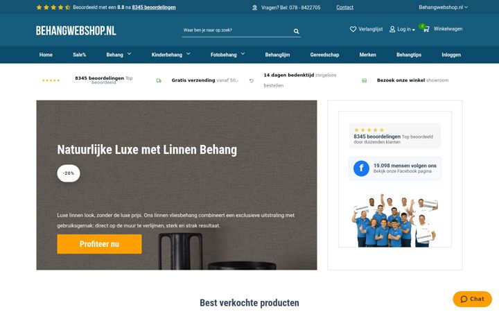 Screenshot of behangwebshop.nl