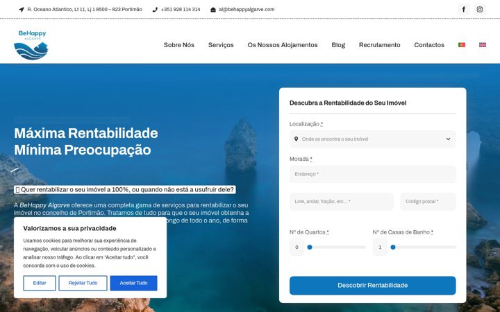 Screenshot of behappyalgarve.com