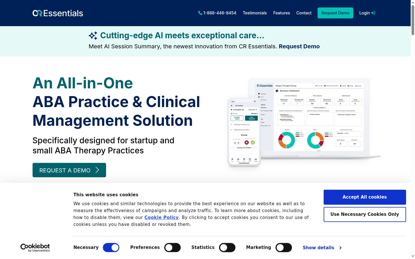 Screenshot of the consent banner shown before any interaction