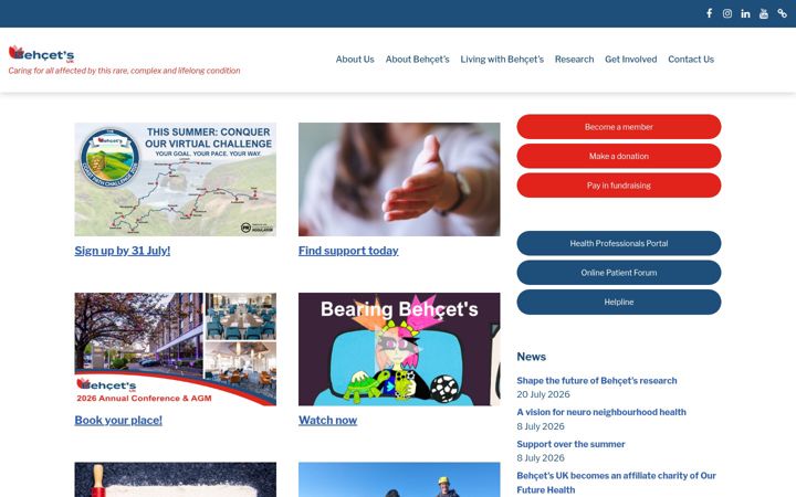 Screenshot of behcetsuk.org