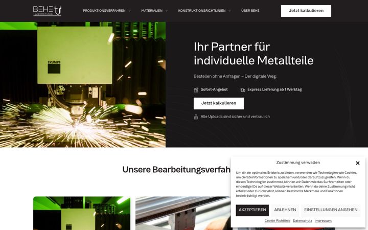 Képernyőkép: behe-lasertechnik.de