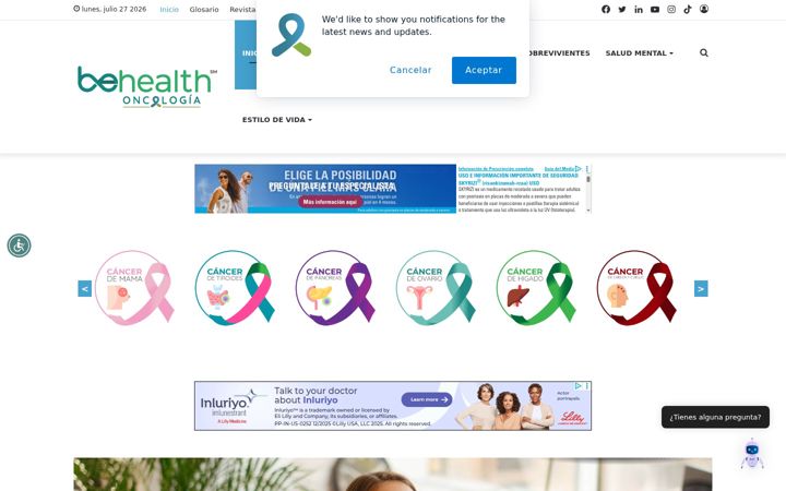 Screenshot of behealthoncologia.com