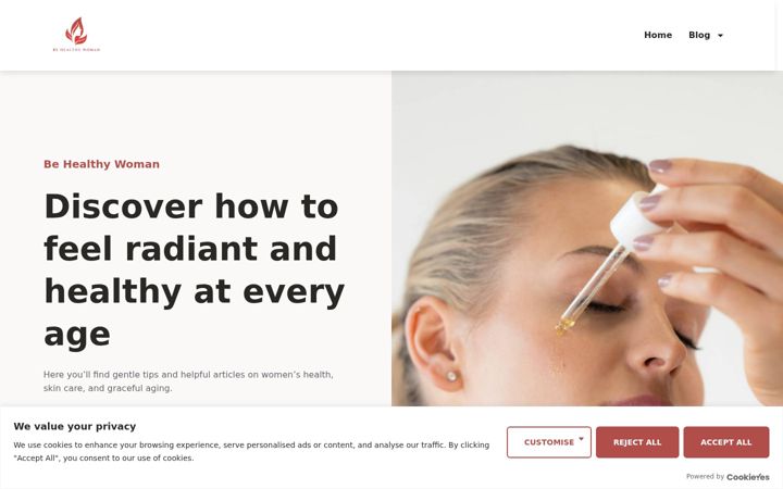 Screenshot of behealthywoman.com
