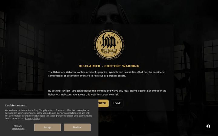 Screenshot of behemoth-store.com