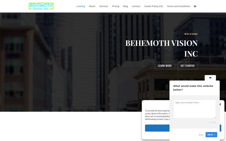 Screenshot of behemothvision.com