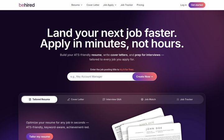 Screenshot of behired.net