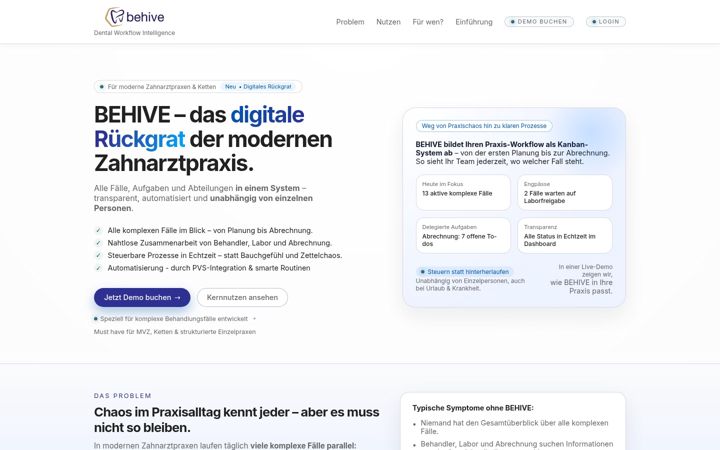 Screenshot of behive.dental