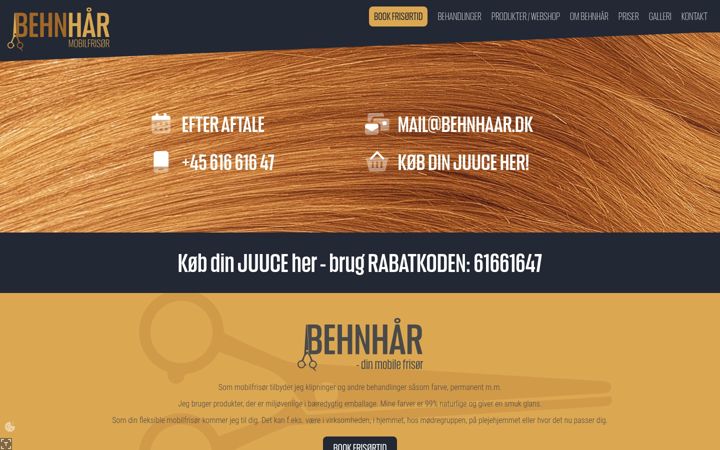Screenshot of behnhaar.dk