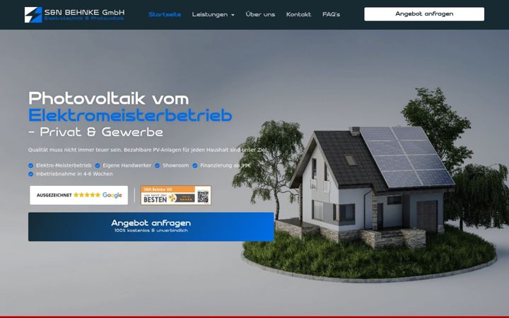 Екранна снимка на behnke-solar.de