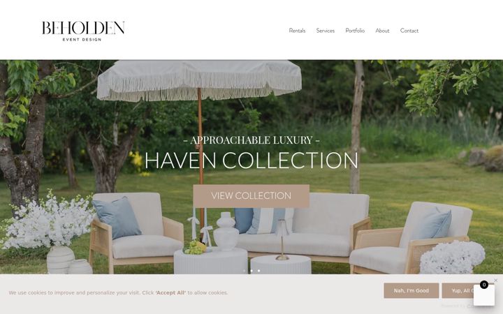 Screenshot of beholdenevents.com