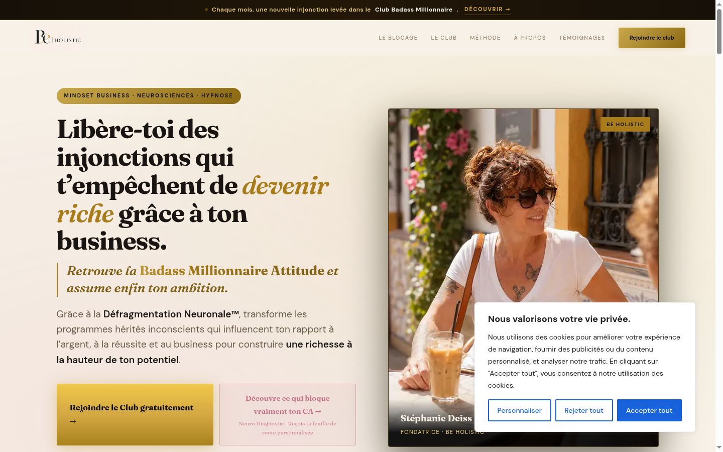 Screenshot of the consent banner shown before any interaction