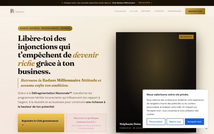 Екранна снимка на beholistic.fr