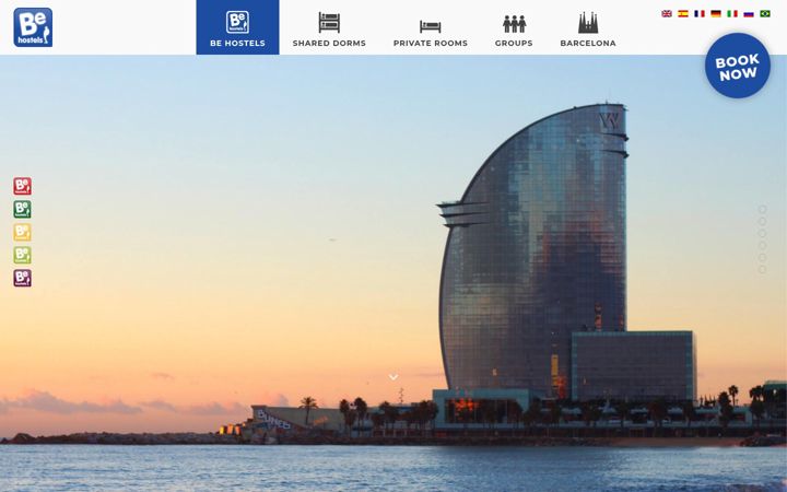 Screenshot of behostels.com