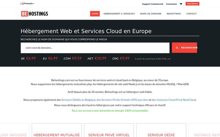 Screenshot of behostings.com
